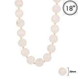 20MM Natural Stone Beaded 18" Necklace
