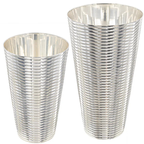Fluted Silver 3 piece Cocktail Shaker Set