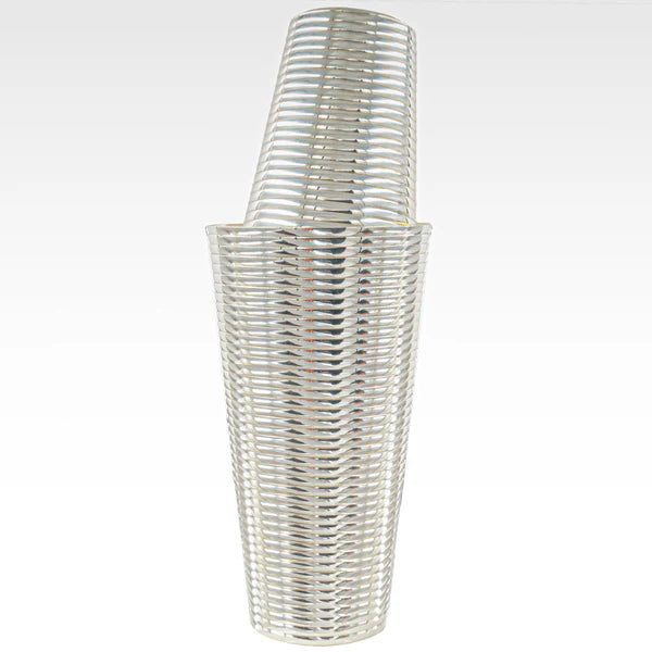 Fluted Silver 3 piece Cocktail Shaker Set