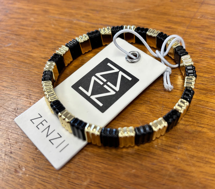 Ribbed Enamel Stretch Bracelet