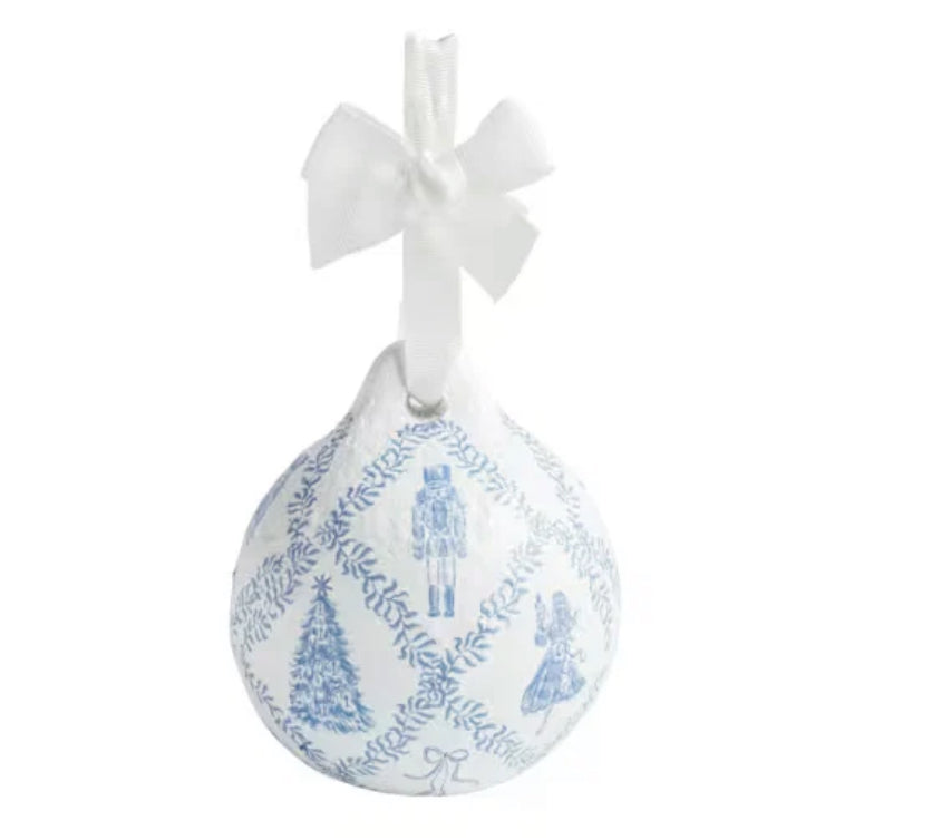 Lattice Pattern Nutcracker Papier-Mâché Ornament