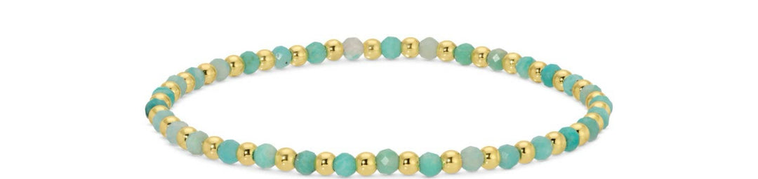 Splendid Iris -  3mm price is for 1 bracelet beaded bracelets alternating stones: Blue