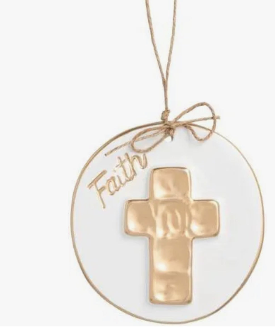 Cross Gold Disc Ornament