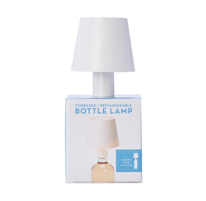 LED Portable Cordless White Lampshade Bottle Lamp with Stopper Attachment in Gift Box