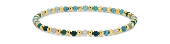 Splendid Iris -  3mm price is for 1 bracelet beaded bracelets alternating stones: Blue