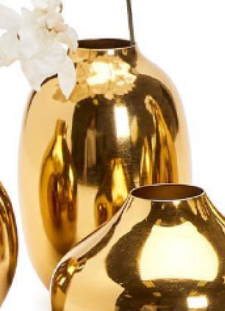 Gold-Plated Nickel Vases