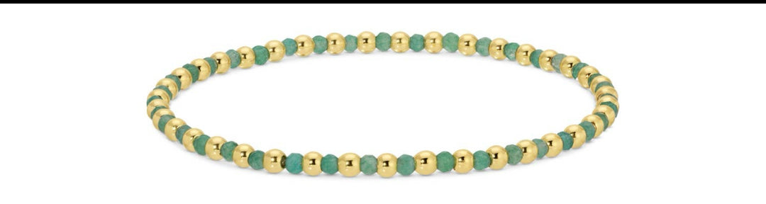 Splendid Iris -  3mm price is for 1 bracelet beaded bracelets alternating stones: Blue