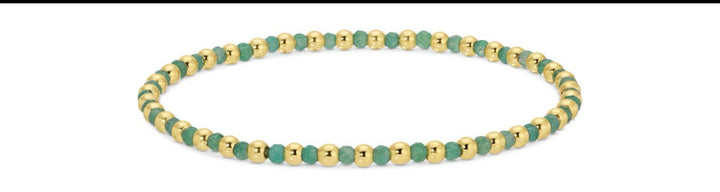 Splendid Iris -  3mm price is for 1 bracelet beaded bracelets alternating stones: Blue