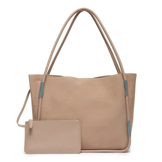 Quinn- Nubuck Tote with Shagreen Accents