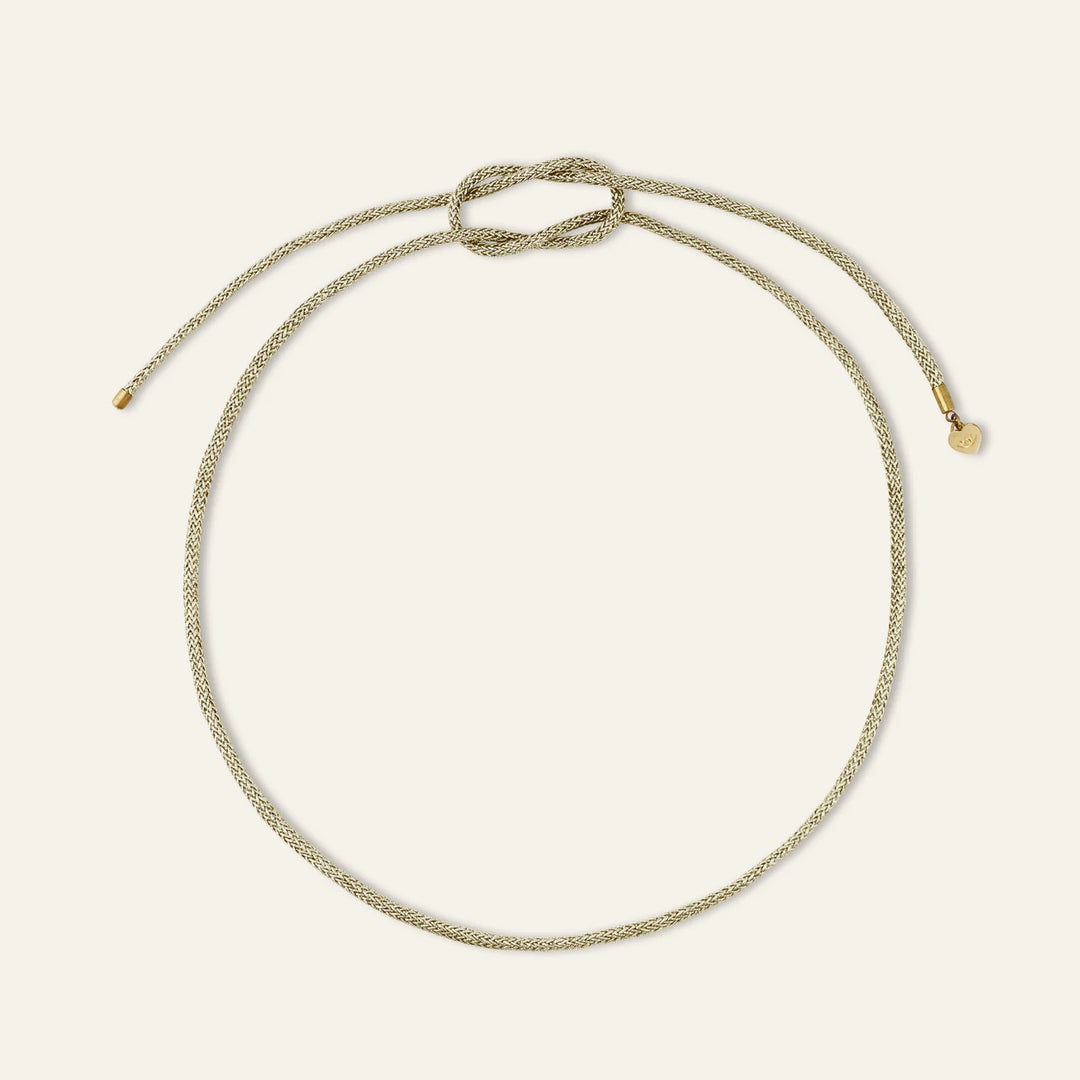 Gold Lurex Necklace Cord with Star Compass Charm