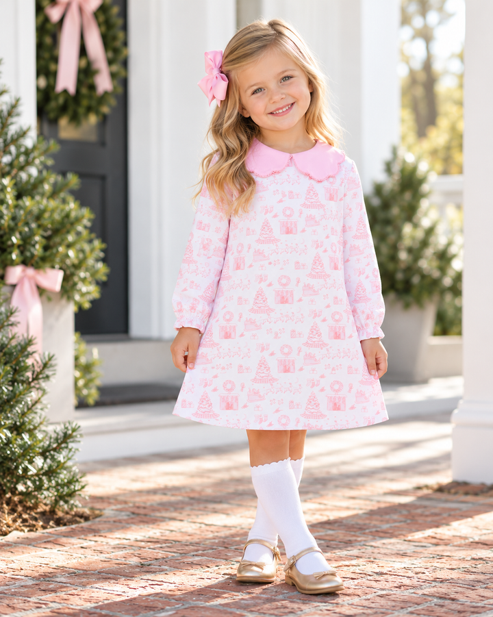 Presley Kait Pink Fireside Noel Dress