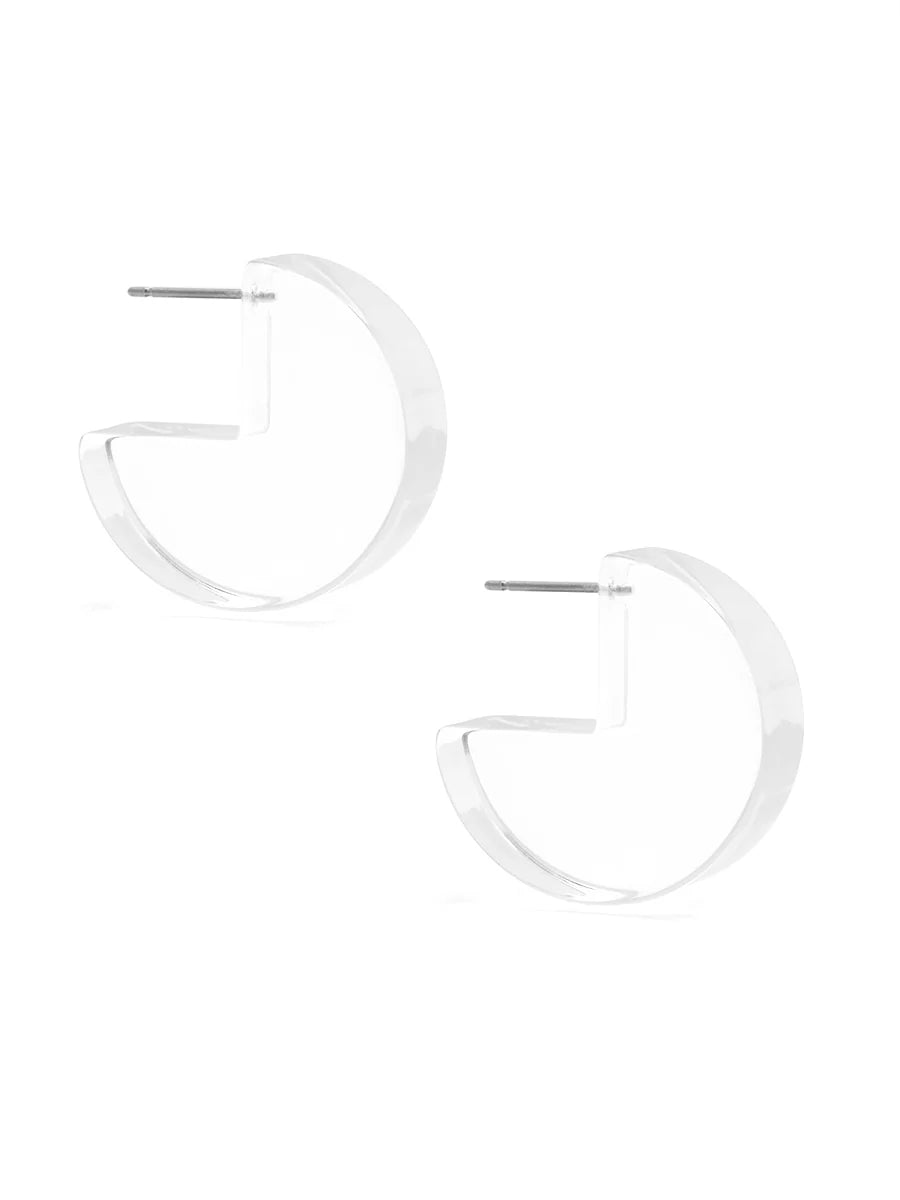 Lucite Pac-Man Huggie Earring  Jewelry