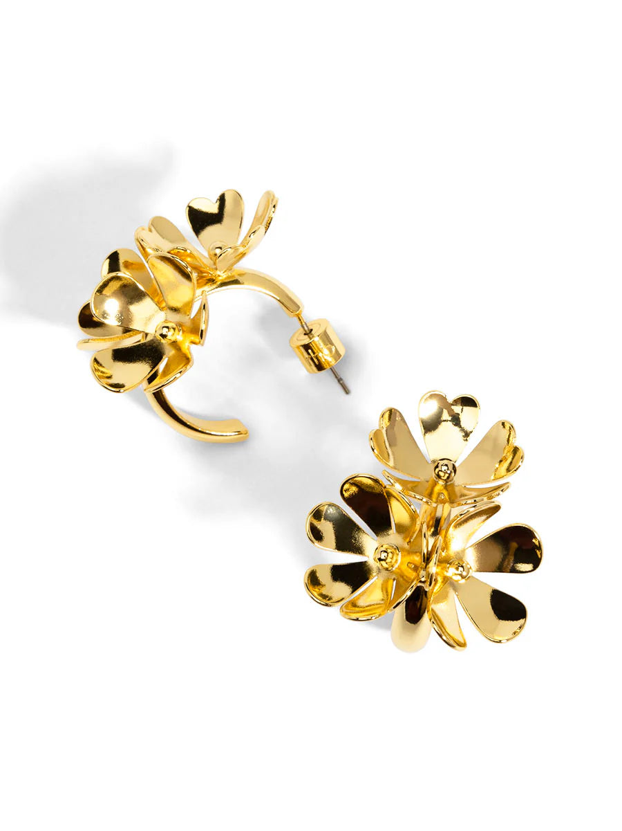 Flower Hoop Earrings