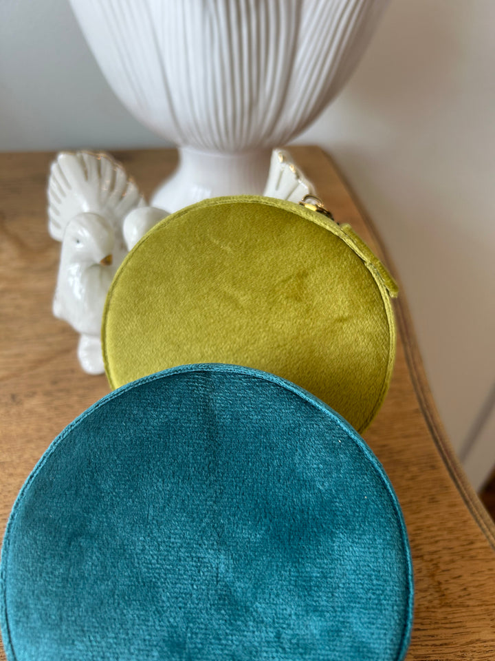 Kennedy Collective Velvet Round Jewelry Box