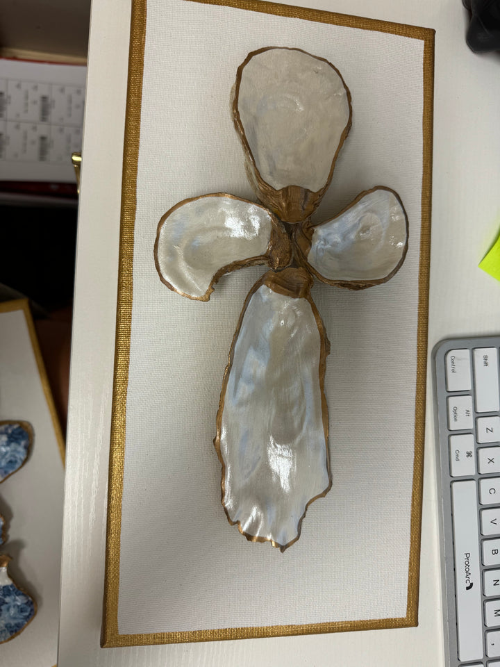 The Pearly Page: 7X14 Cross Canvas