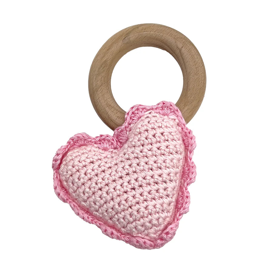Heart woodring rattle-5”