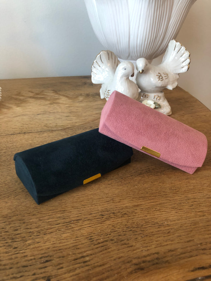 Kennedy Collective Half Round Velvet Jewelry Box