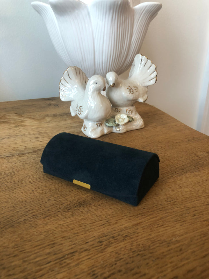 Kennedy Collective Half Round Velvet Jewelry Box