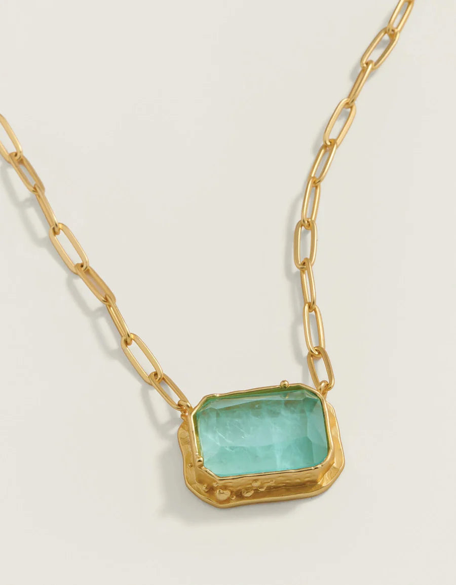Marion Rectangle Necklace 20" Sea Foam