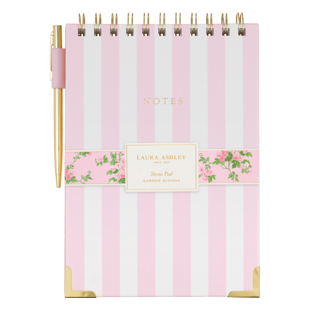 Laura Ashley - Pink Stripes Garden Blooms Steno Pa