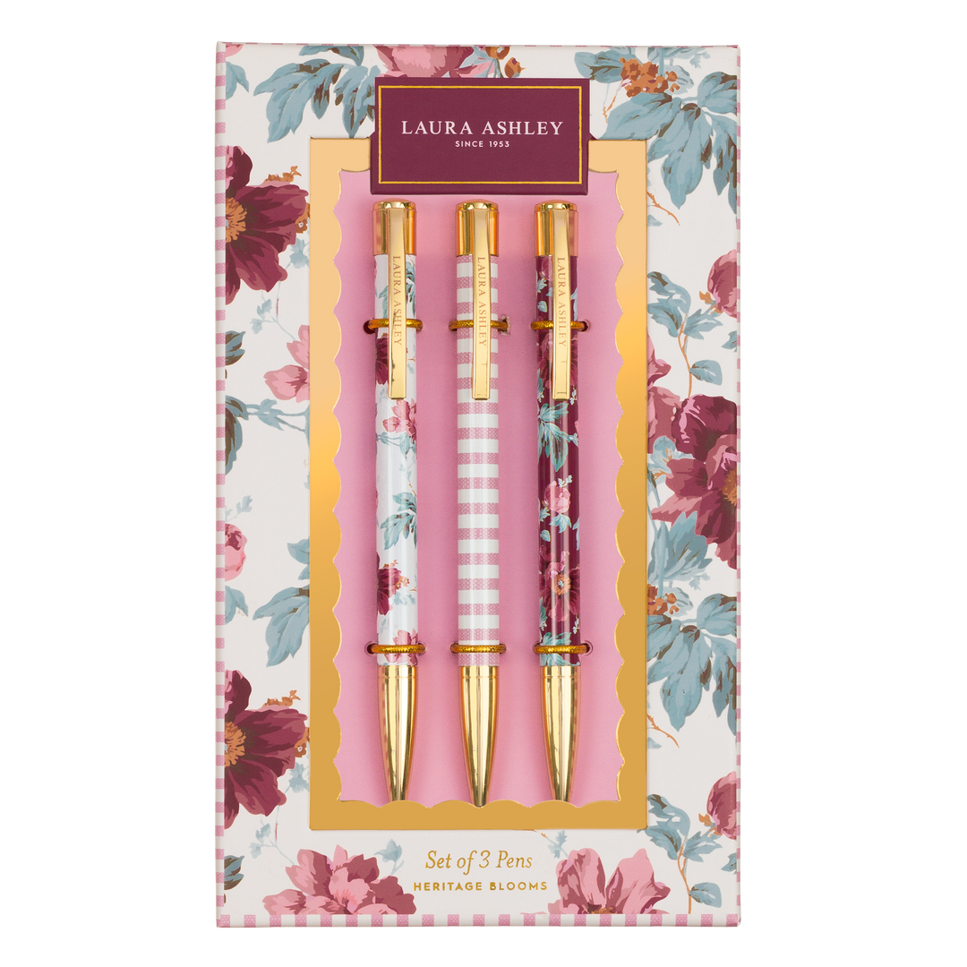LAURA ASHLEY HERITAGE BLOOMS - SET OF 3 PENS