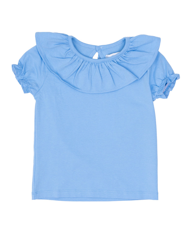 Larrison French Blue Ruffle Shirt