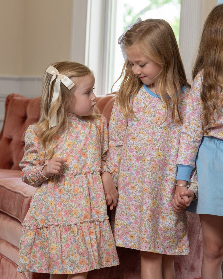 Mary Chase Watercolor Wildflower LS Dress