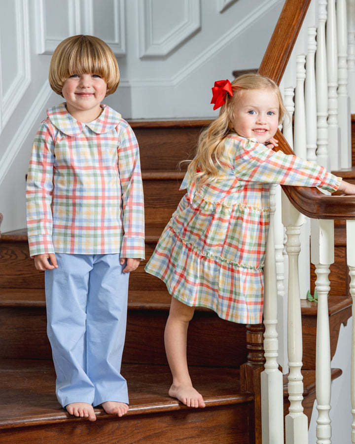 Boy's Harvest Gingham Pant Set