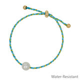 Pull String Threaded with Freshwater Pearl Bracelet