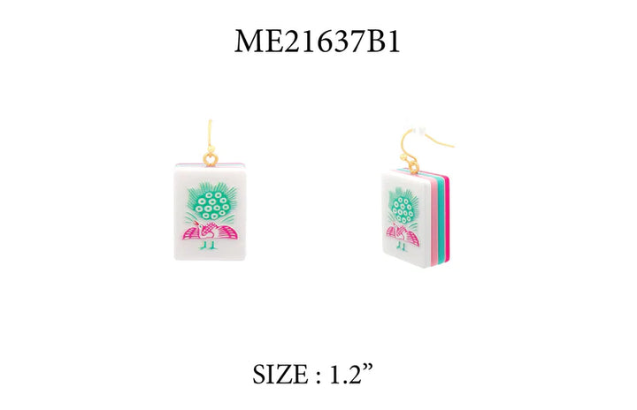Mahjong Tile Acrylic 1.25" Earring