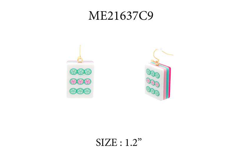 Mahjong Tile Acrylic 1.25" Earring