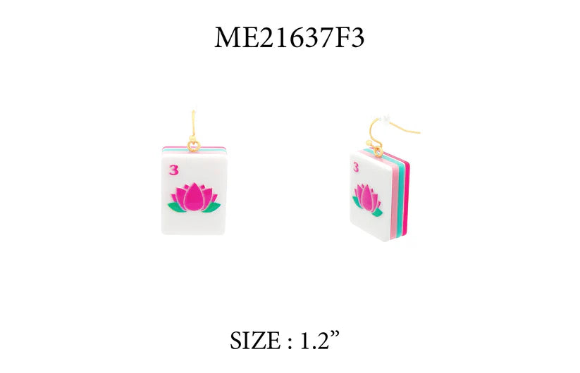 Mahjong Tile Acrylic 1.25" Earring