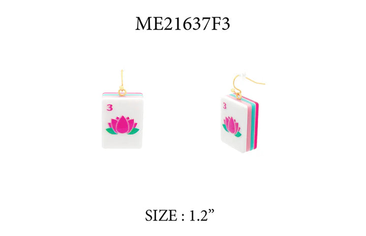 Mahjong Tile Acrylic 1.25" Earring