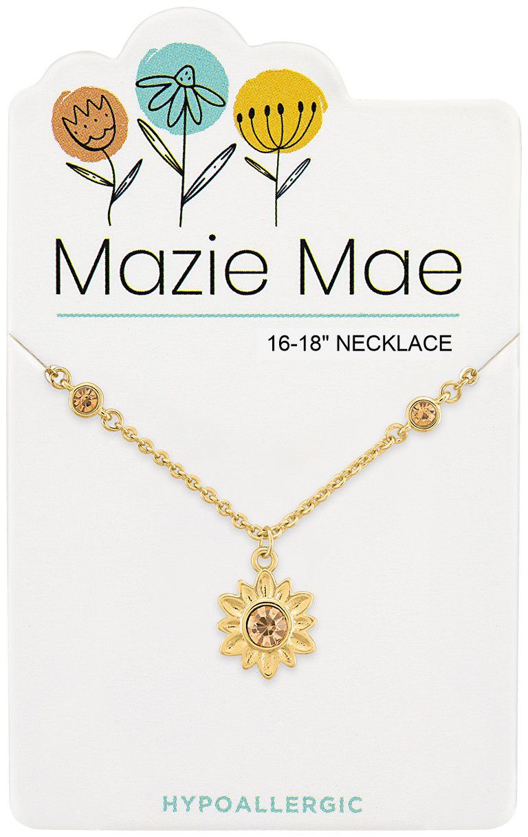 Gold Sunflower Mazie Mae Necklace