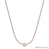 Wrapped Thread with Freshwater Pearl 16"-18" Necklace