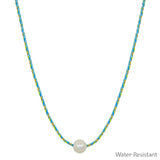 Wrapped Thread with Freshwater Pearl 16"-18" Necklace