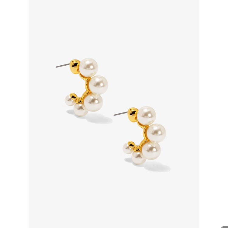Multi Pearl Hoop Earring