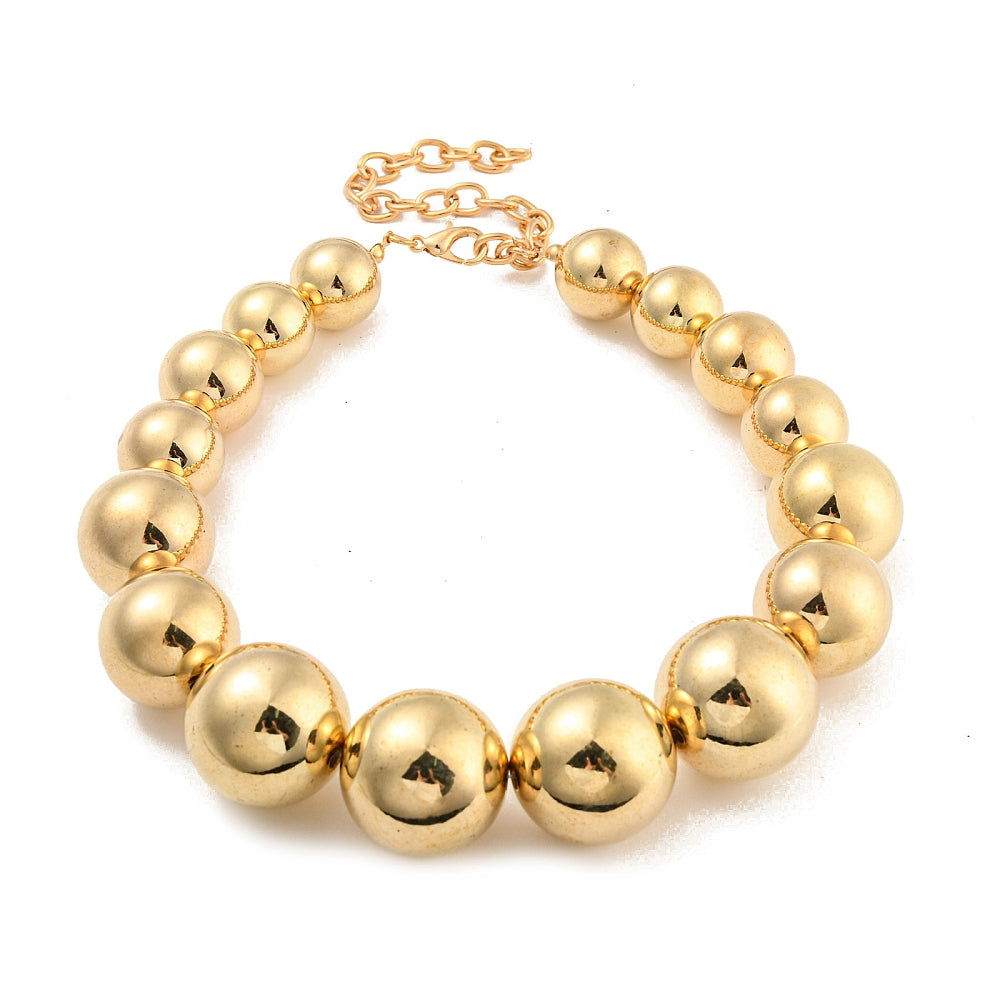 Chunky Bead Ball Chain Necklace