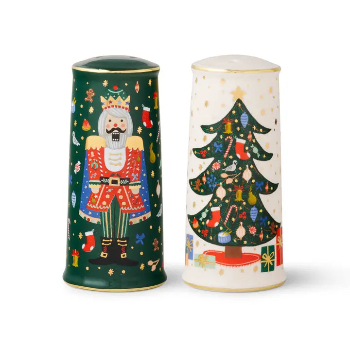 Rifle Paper Co. Porcelain Salt & Pepper Shaker Set Nutcracker The
