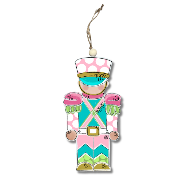 Pink & Teal Solider Ornament