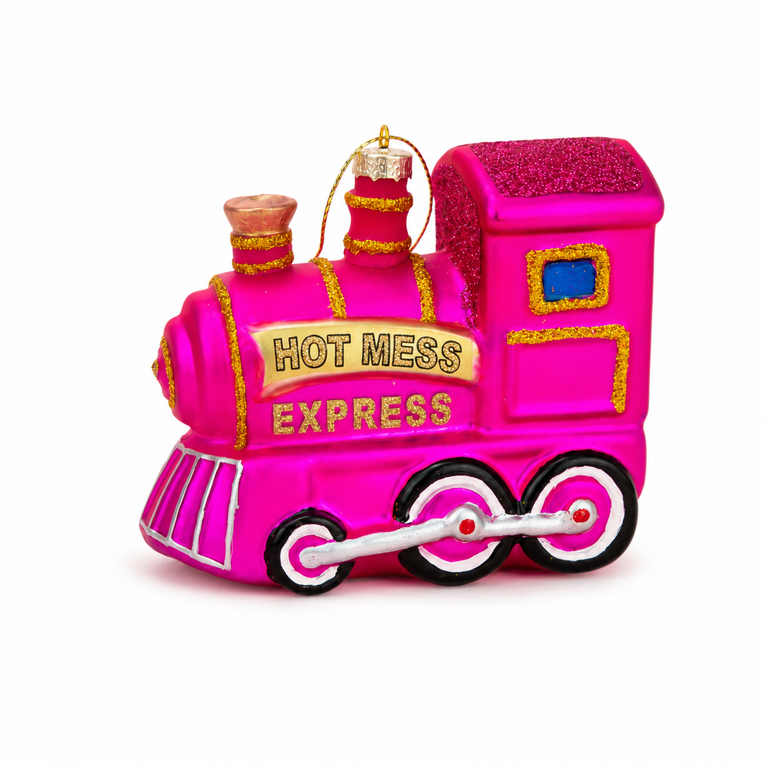 Hot Mess Express - Locomotive Glass Ornament