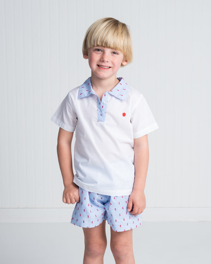 John Star Spangled Swiss Dot Short Set