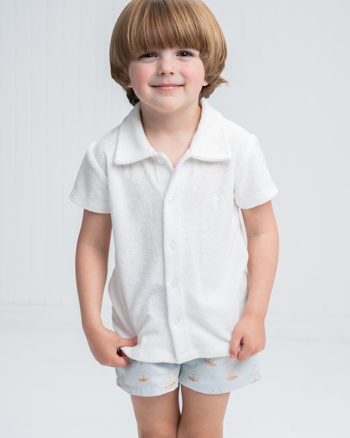 Watson White French Terry Polo