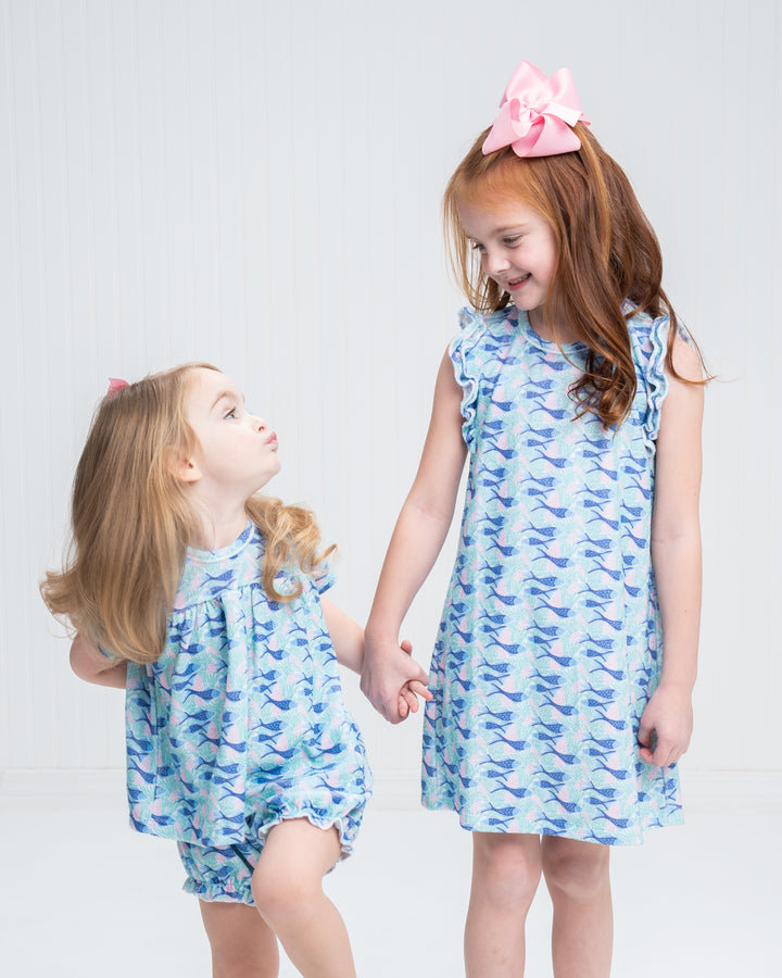 Ava Fishy Friends French Terry Cloth Bloomer Set