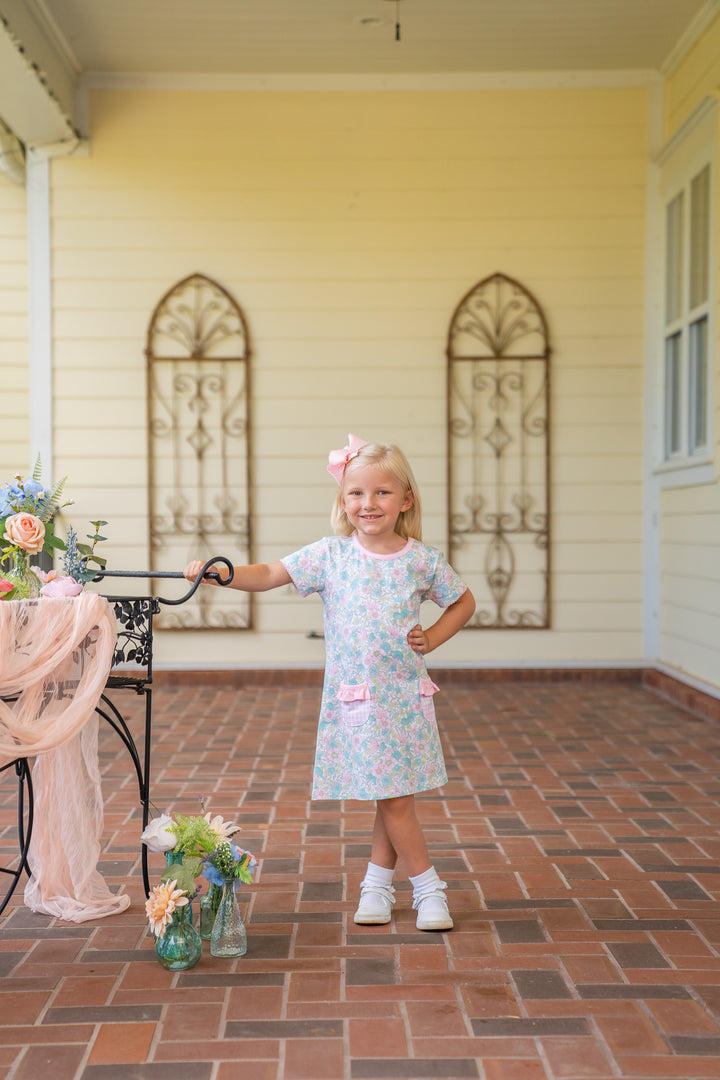 Mary Chase SS Pink Floral Gingham Dress