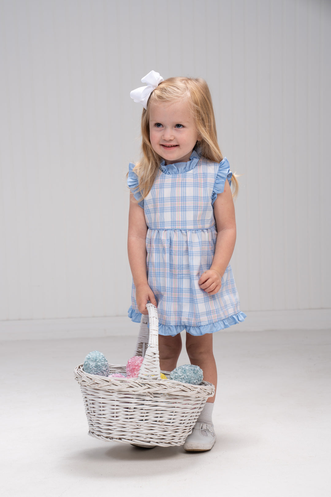 Reagan Pink & Blue Plaid Bloomer Set