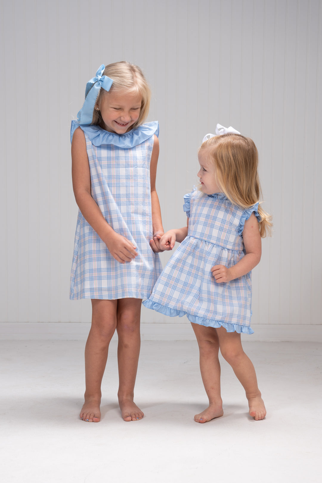 Reagan Pink & Blue Plaid Bloomer Set