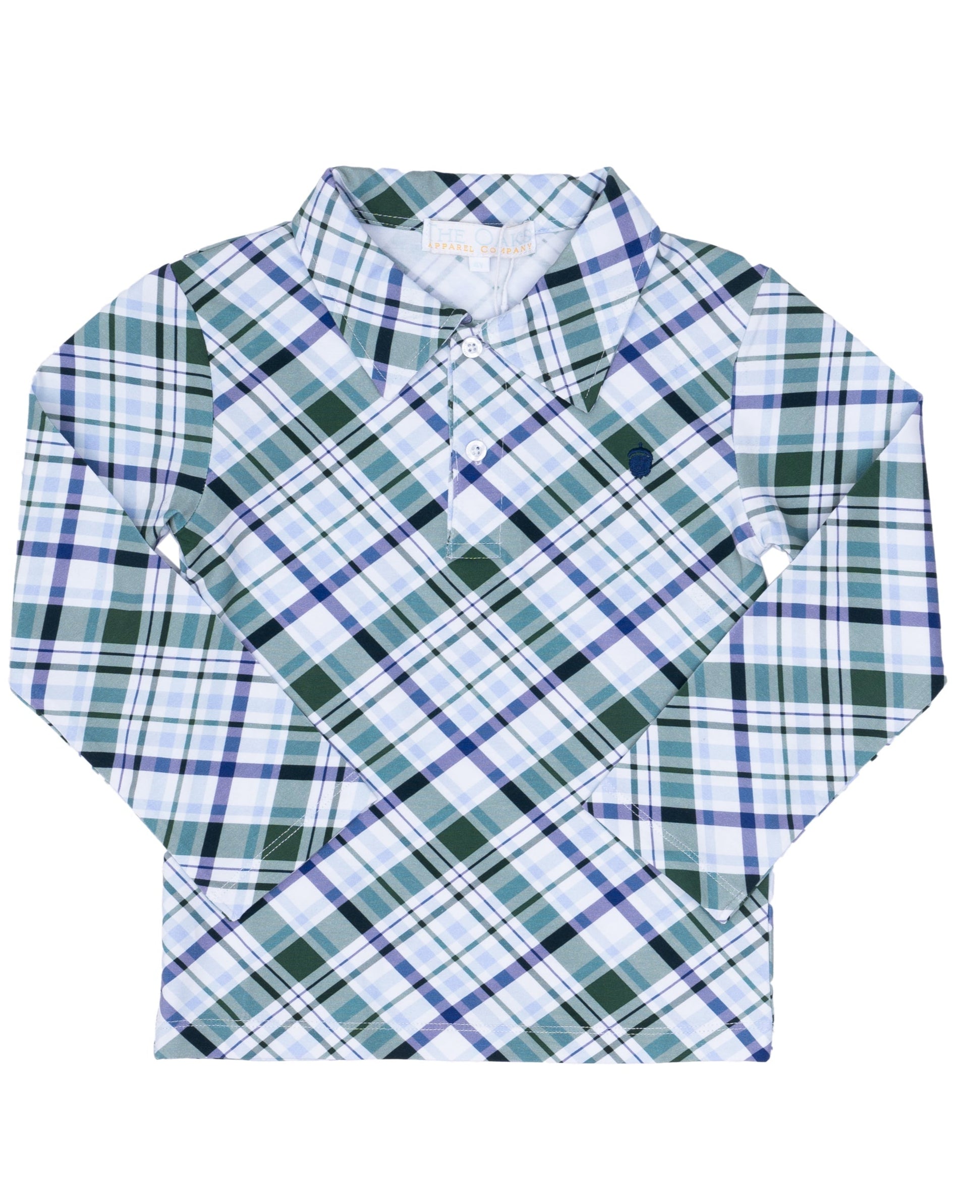 Watson Ivy League Plaid Long Sleeve Polo | Classic Children's