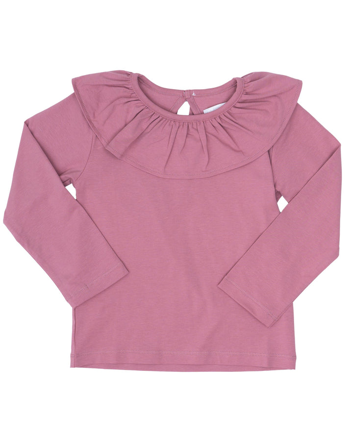 Larrison Blush Ruffle Collar Top