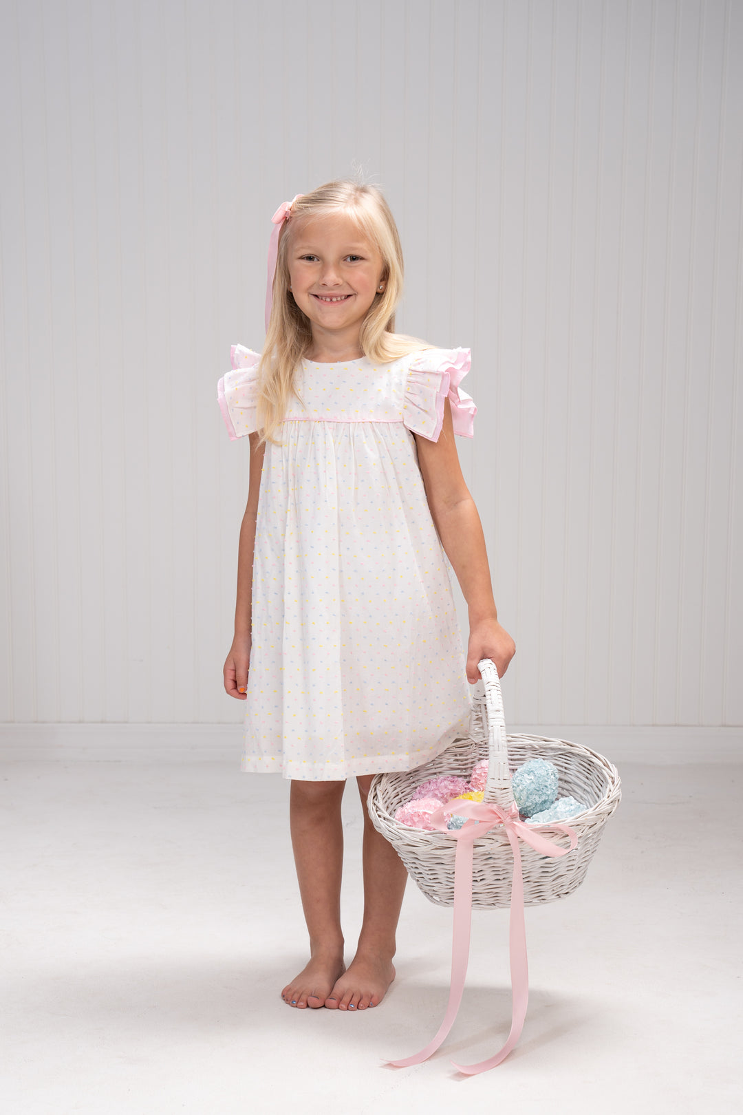 Tara Pastel Swiss Dot Dress